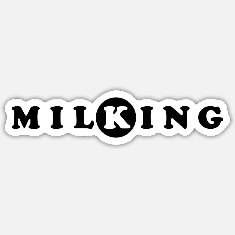 milking - Sticker Größe S (10 x 10 cm) - Mattweiß