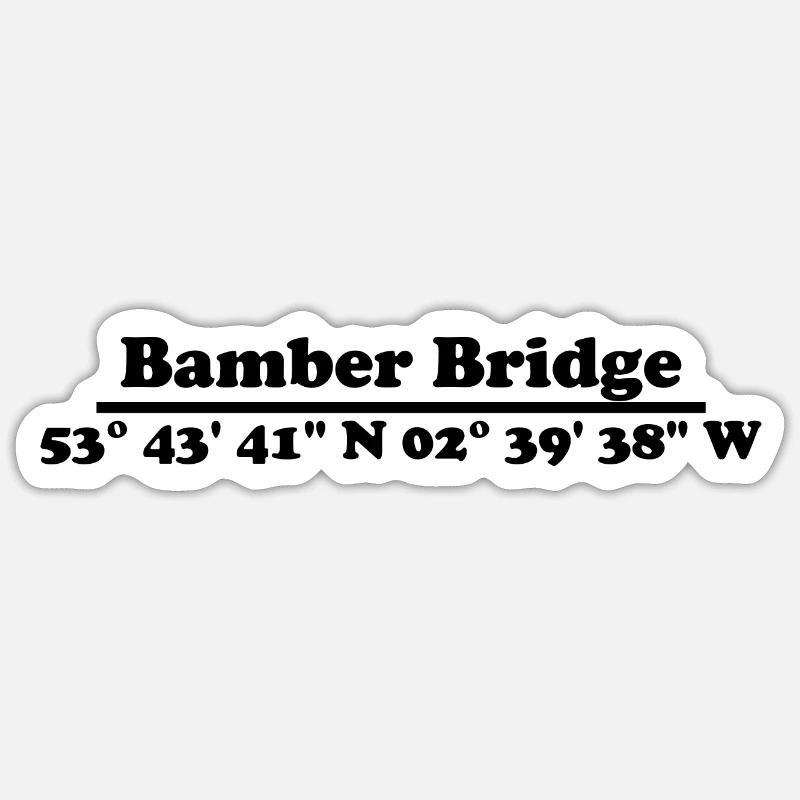 Coordonnées du pont Bamber - Sticker taille S (10 x 10 cm) - blanc mat