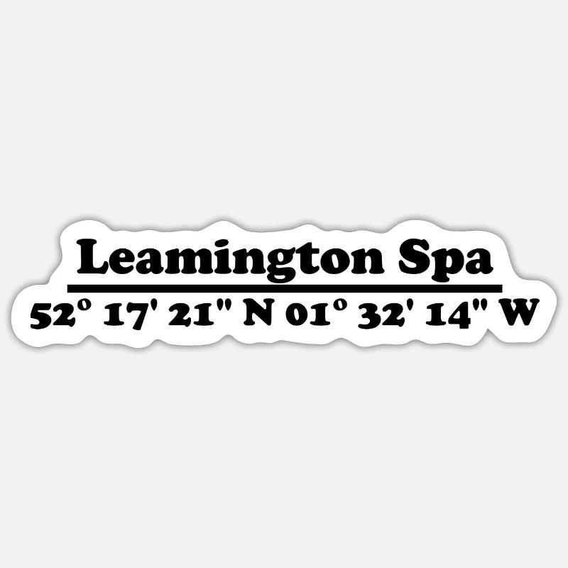 Leamington Spa Coordonnées - Sticker taille S (10 x 10 cm) - blanc mat