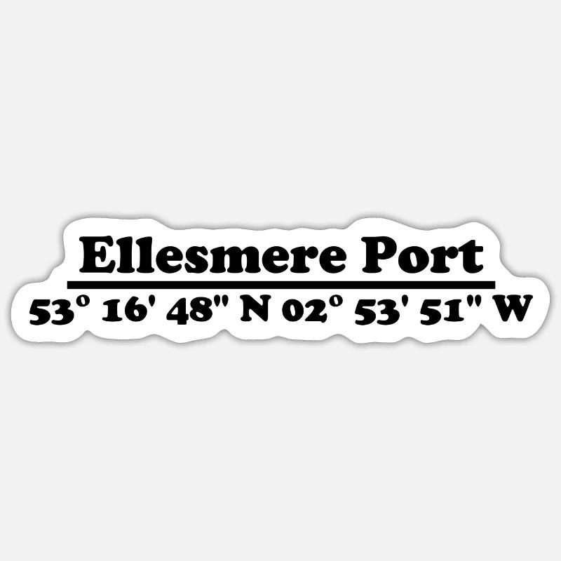 Ellesmere Port Coordinates Sticker size S (10 x 10 cm)
