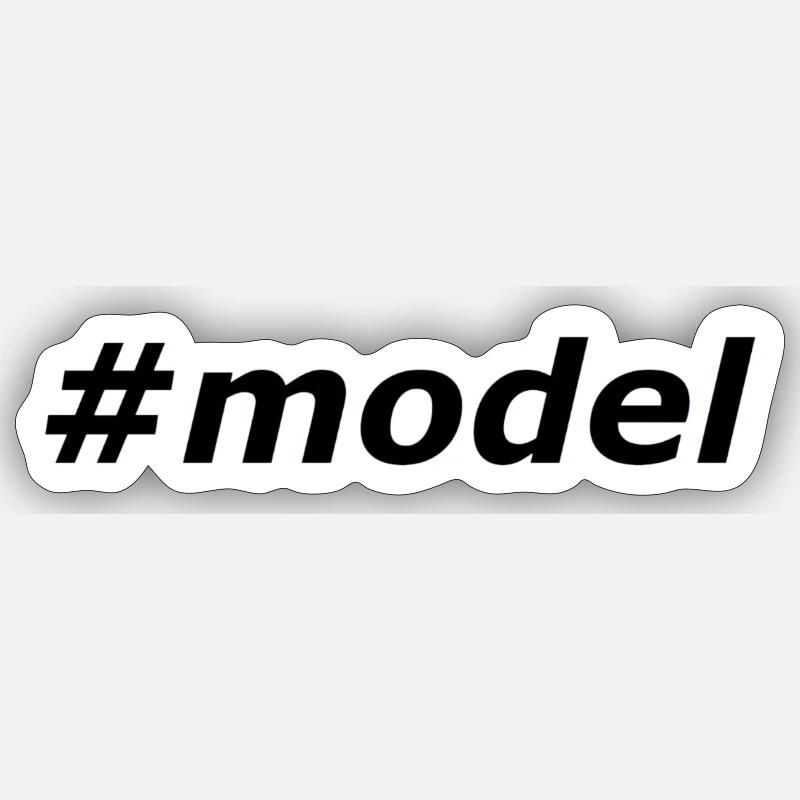 #model - Sticker taille S (10 x 10 cm) - blanc mat