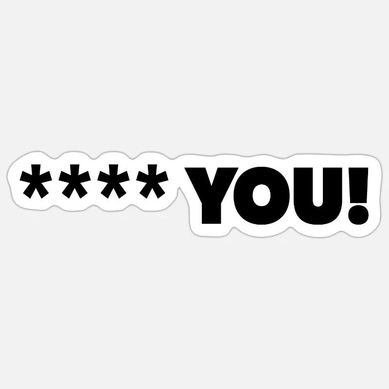 Vous! en noir - Sticker taille S (10 x 10 cm) - blanc mat