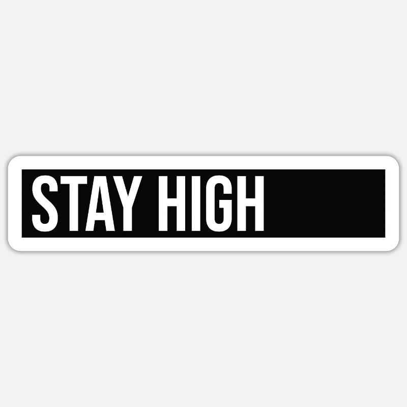 Restez haut - Sticker taille S (10 x 10 cm) - blanc mat