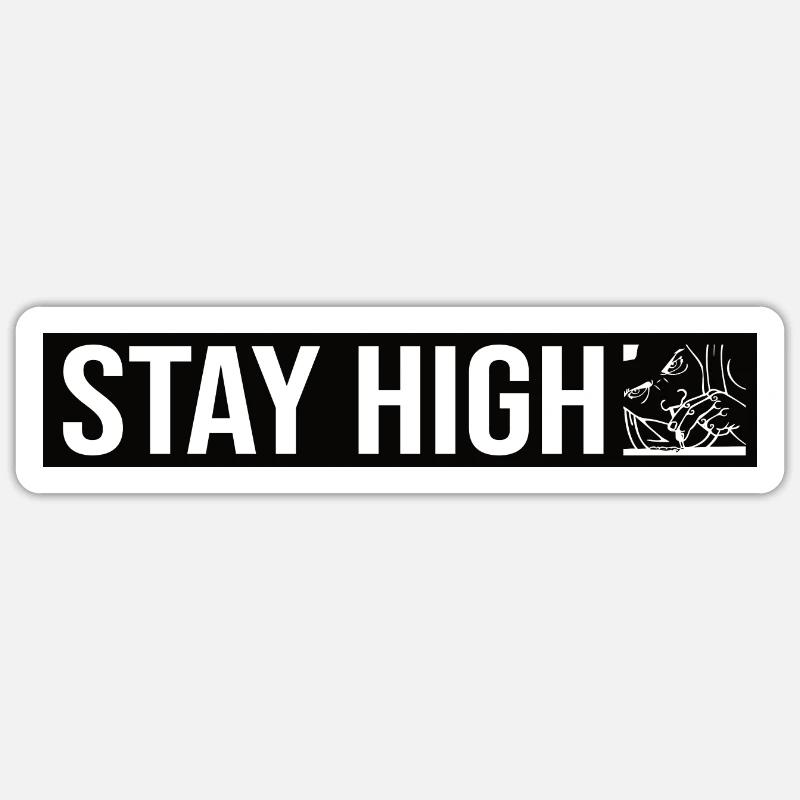 Restez haut - Sticker taille S (10 x 10 cm) - blanc mat