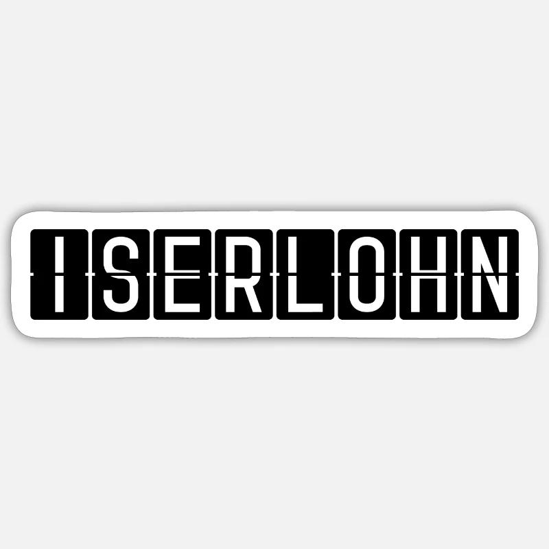Iserlohn Flughafentafel - Sticker Größe S (10 x 10 cm) - Mattweiß