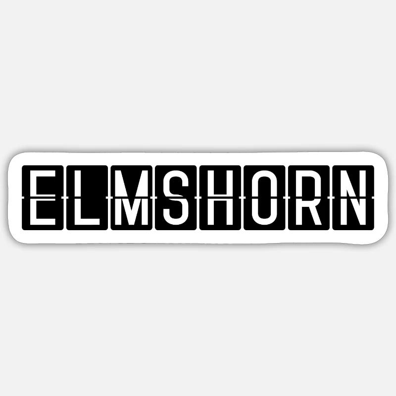 Elmshorn Flughafentafel - Sticker Größe S (10 x 10 cm) - Mattweiß