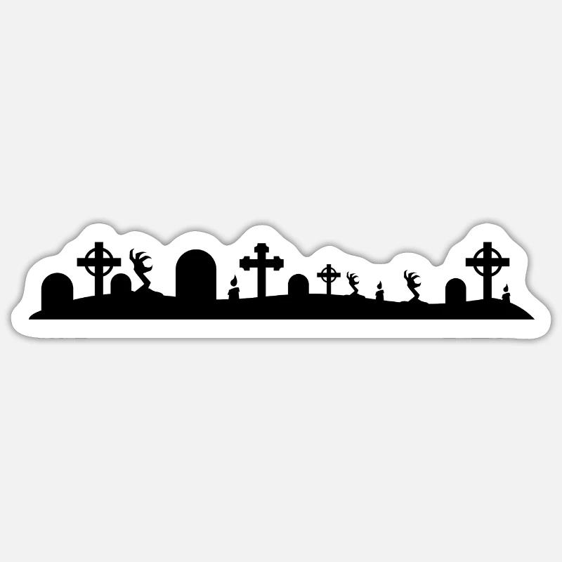 Halloween Graves | Simple Design - Sticker Größe S (10 x 10 cm) - Mattweiß