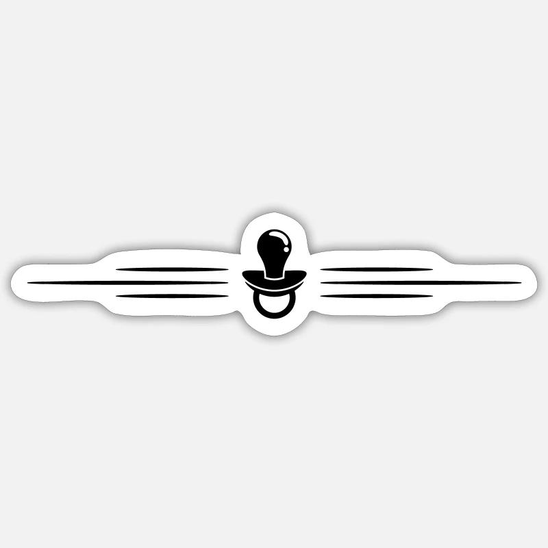 Pacifier line symbol - Sticker size S (10 x 10 cm) - white matte