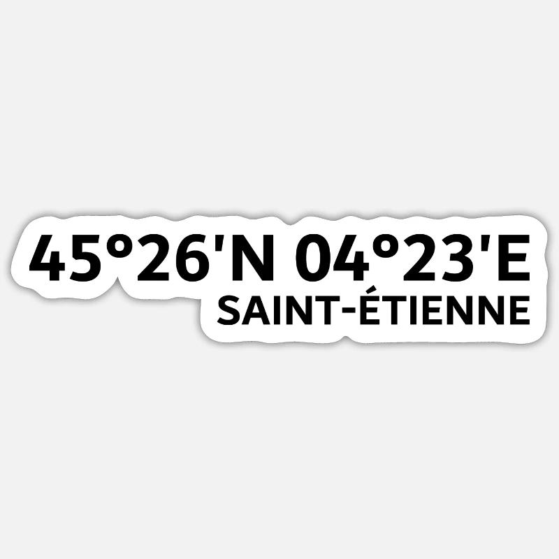 Saint-Étienne Coordinates Sticker size S (10 x 10 cm)