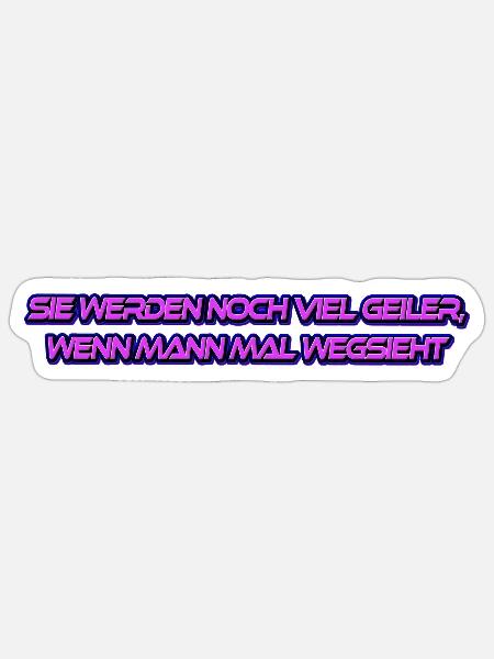 Geile Brüste - schau weg!!! - Sticker Größe S (10 x 10 cm) - Mattweiß