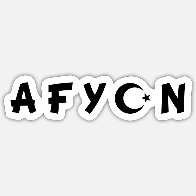 Drapeau de la Turquie Afyon - Sticker taille S (10 x 10 cm) - blanc mat