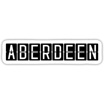 Aberdeen Flughafentafel - Sticker Größe S (10 x 10 cm) - Mattweiß - Vorne
