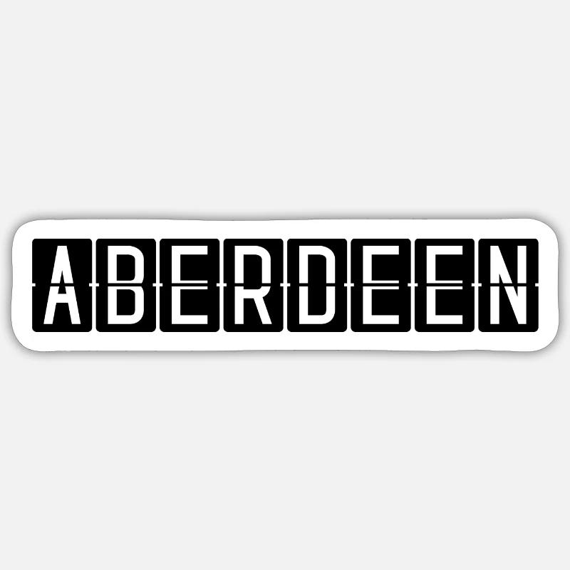 Panneau de l’aéroport d’Aberdeen Sticker taille S (10 x 10 cm)