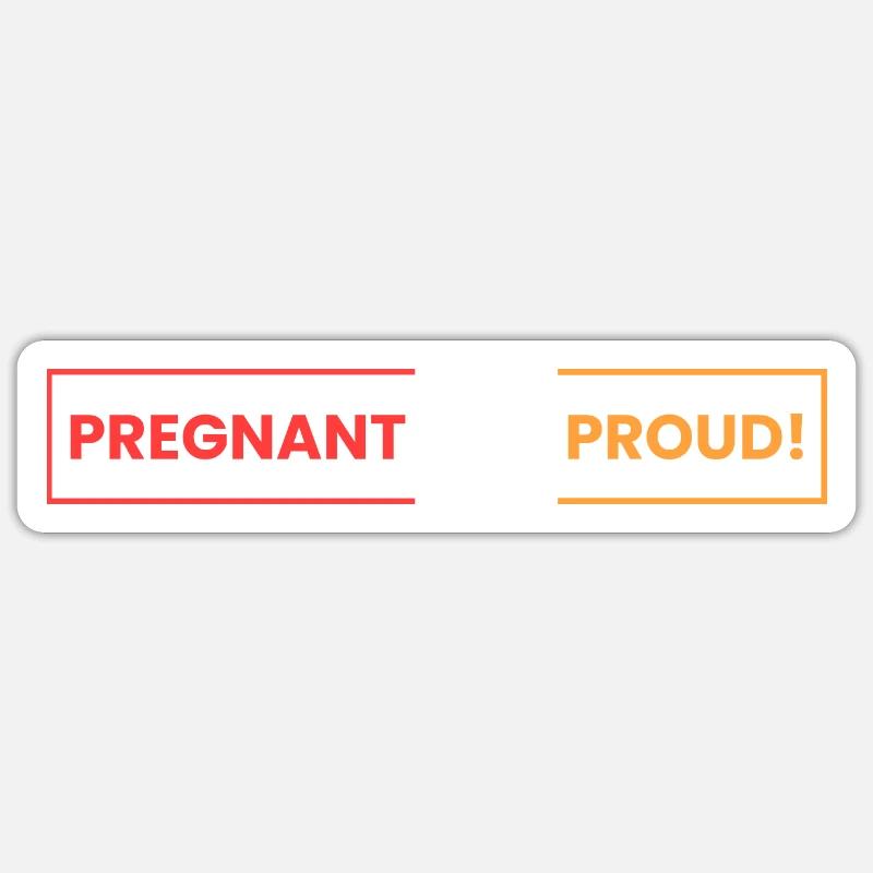 enceinte et fière! - Sticker taille S (10 x 10 cm) - blanc mat