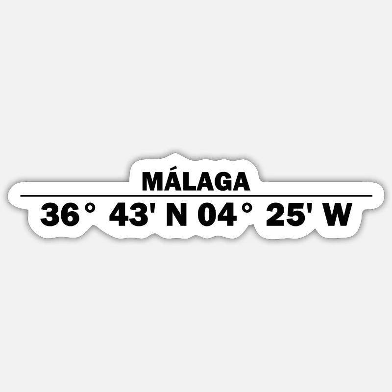 Malaga coordinates Sticker size S (10 x 10 cm)