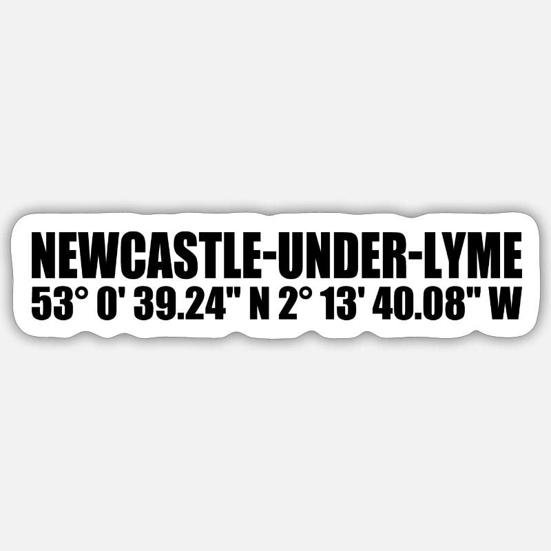 Newcastle-under-Lyme coordinates Sticker size S (10 x 10 cm)