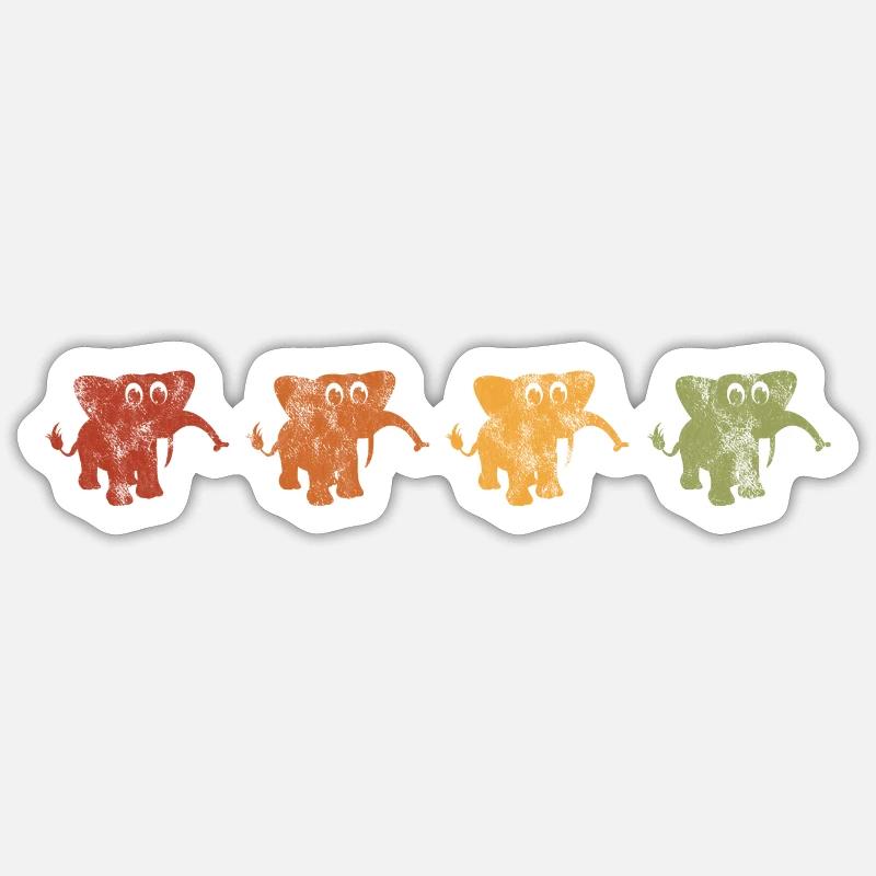 Eléphant éléphant pour enfants - Sticker taille S (10 x 10 cm) - blanc mat