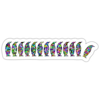 Penguins Stained Glass - Colorglas - Sticker size S (10 x 10 cm) - white matte - Front