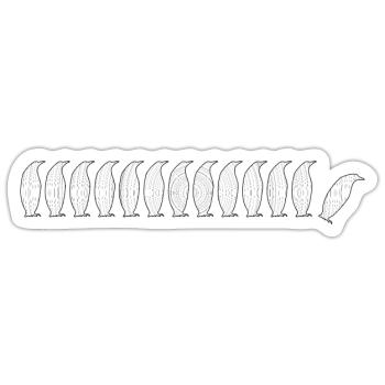 Penguins with light echo waves - Sticker size S (10 x 10 cm) - white matte - Front