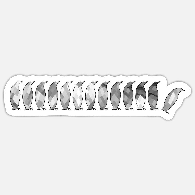 Pinguine mit Polygon - Sticker Größe S (10 x 10 cm) - Mattweiß