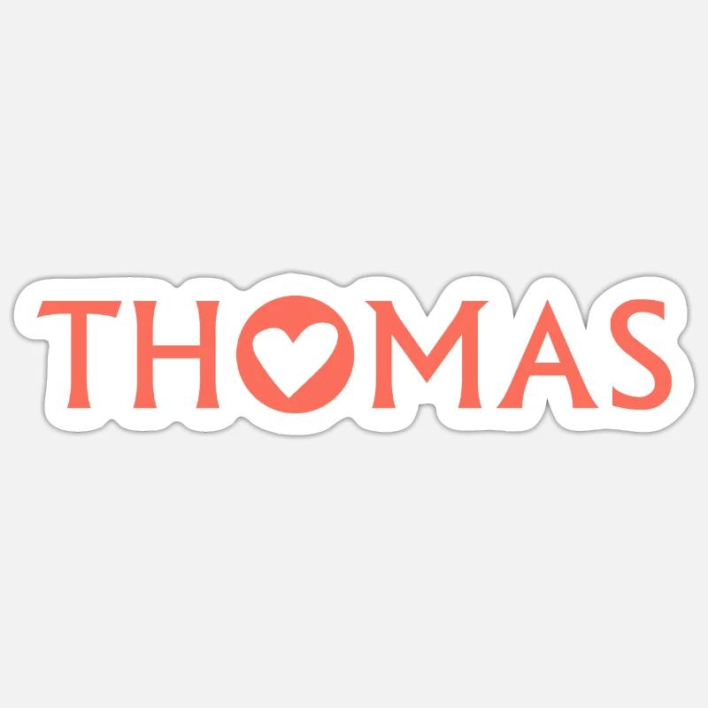 Thomas - Sticker taille S (10 x 10 cm) - blanc mat
