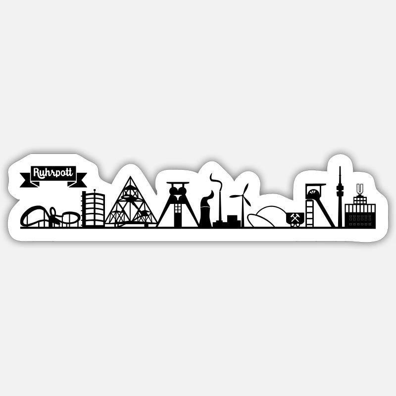 Skyline Ruhrpott Sticker Größe S (10 x 10 cm)