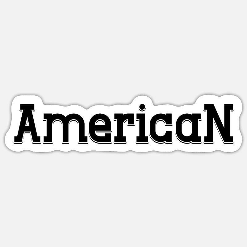 Américain - Sticker taille S (10 x 10 cm) - blanc mat