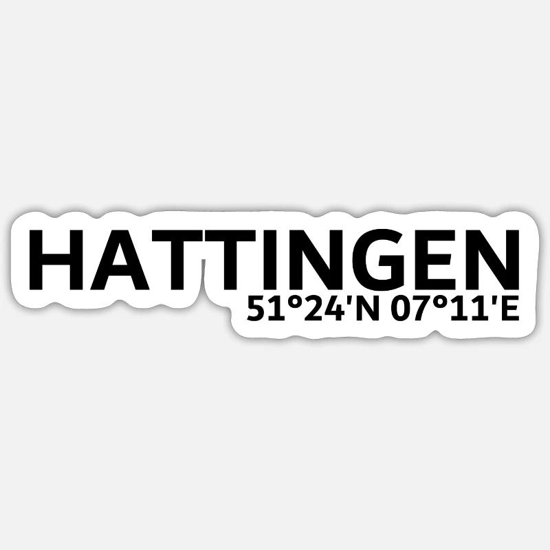 Coordonnées de Hattingen - Sticker taille S (10 x 10 cm) - blanc mat