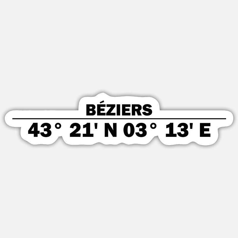 Béziers coordinates Sticker size S (10 x 10 cm)