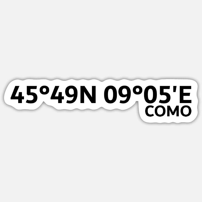 Coordonnées de Côme - Sticker taille S (10 x 10 cm) - blanc mat