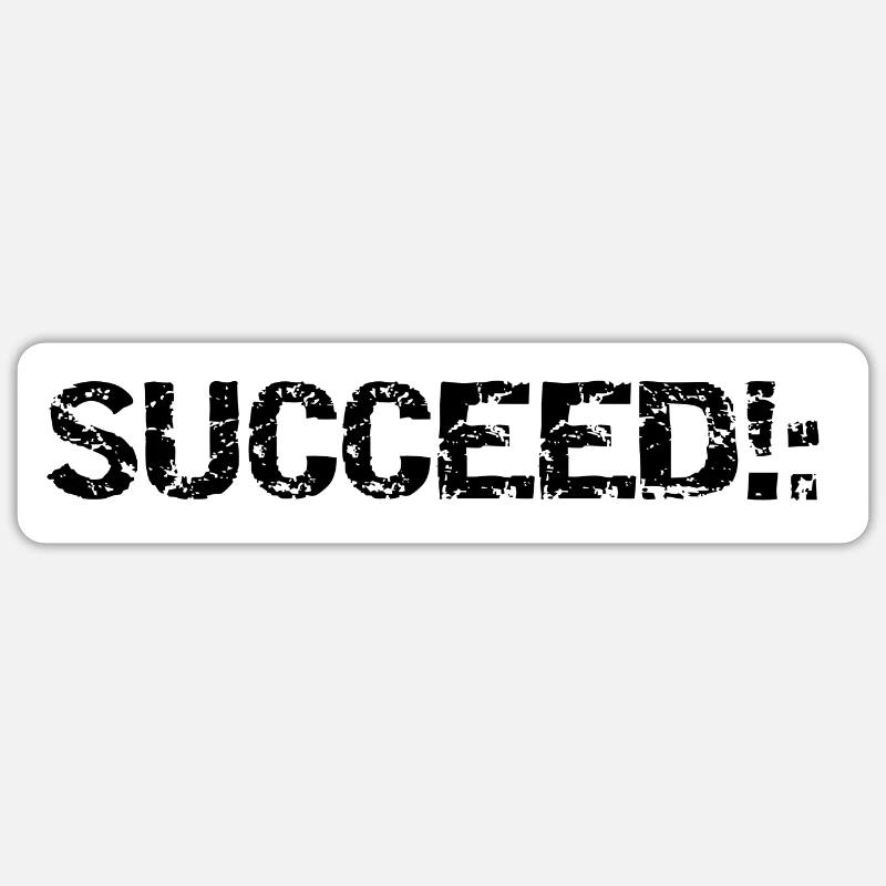 SUCCEED!: - Sticker Größe S (10 x 10 cm) - Mattweiß