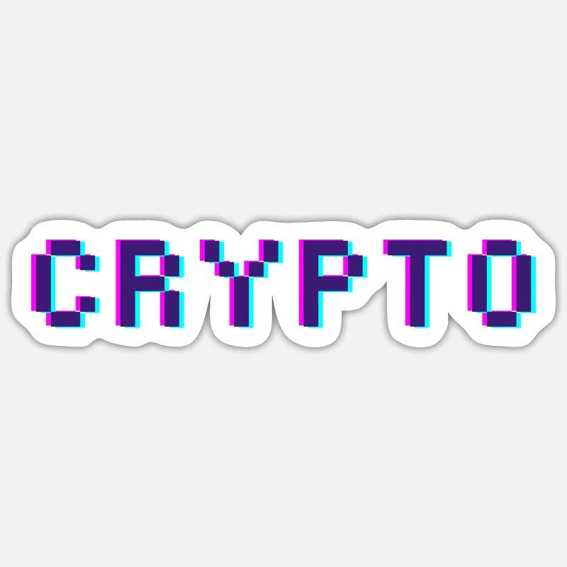 Crypto rétro - Sticker taille S (10 x 10 cm) - blanc mat