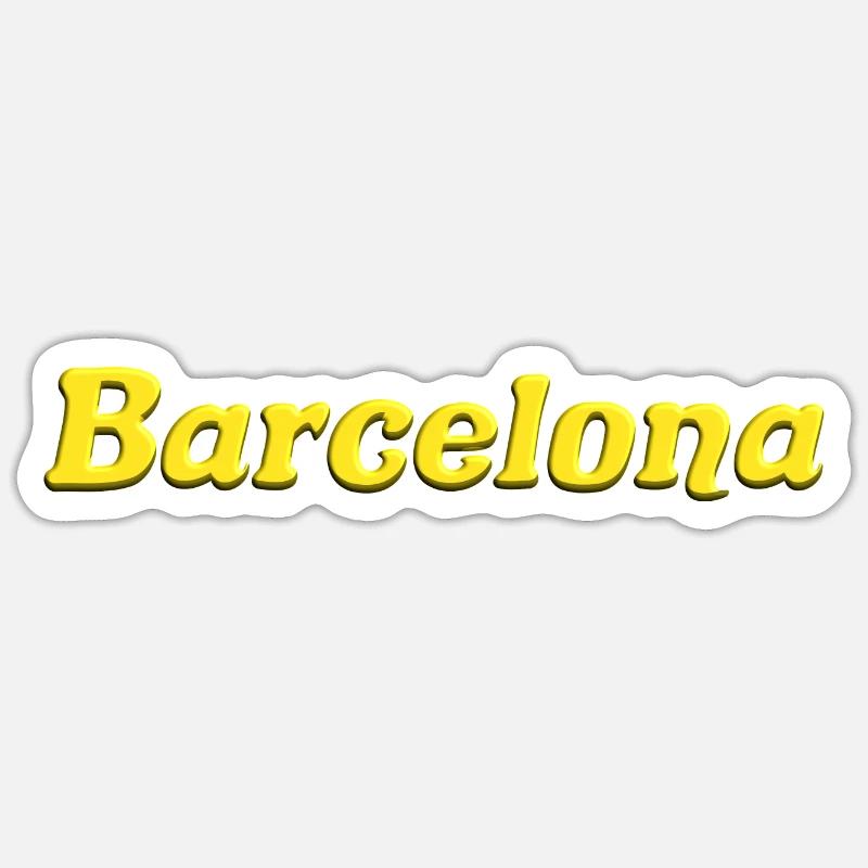 Barcelone - Sticker taille S (10 x 10 cm) - blanc mat