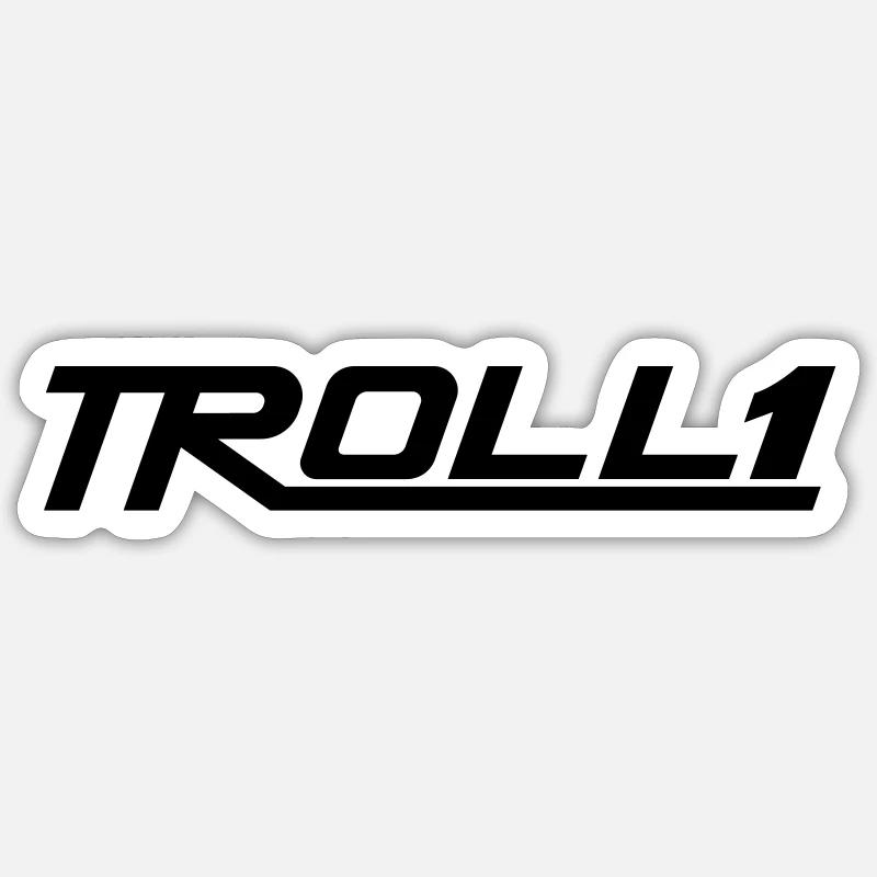Lettrage de troll - Sticker taille S (10 x 10 cm) - blanc mat