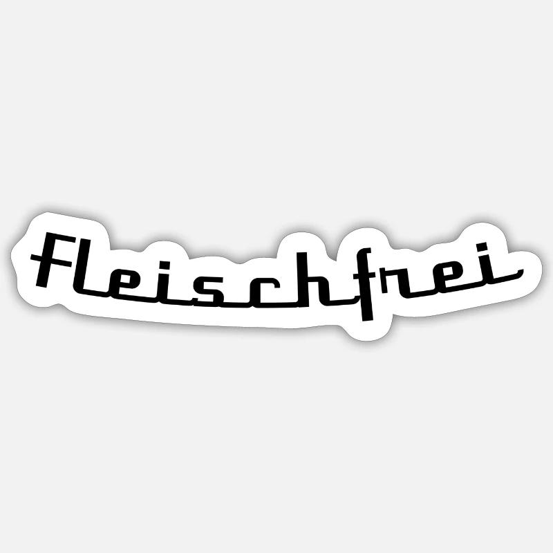Fleischfrei - Sticker Größe S (10 x 10 cm) - Mattweiß