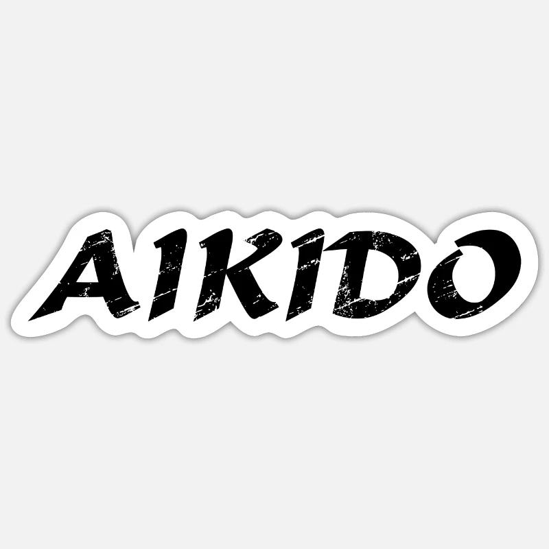 Aikido - Sticker Größe S (10 x 10 cm) - Mattweiß