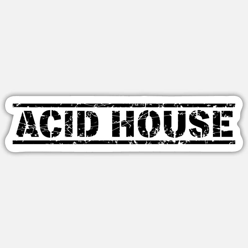 Acid House - Sticker size S (10 x 10 cm) - white matte