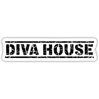 Diva House - Sticker Größe S (10 x 10 cm) - Mattweiß - Vorne