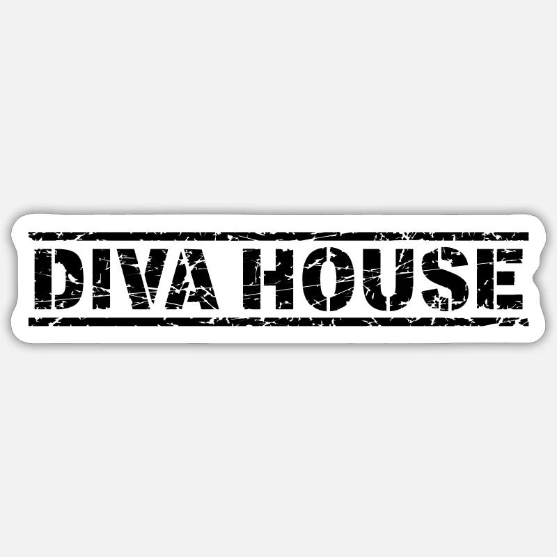 Maison de la diva - Sticker taille S (10 x 10 cm) - blanc mat