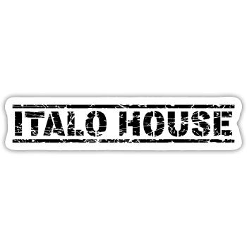 Italo House - Sticker Größe S (10 x 10 cm) - Mattweiß - Vorne