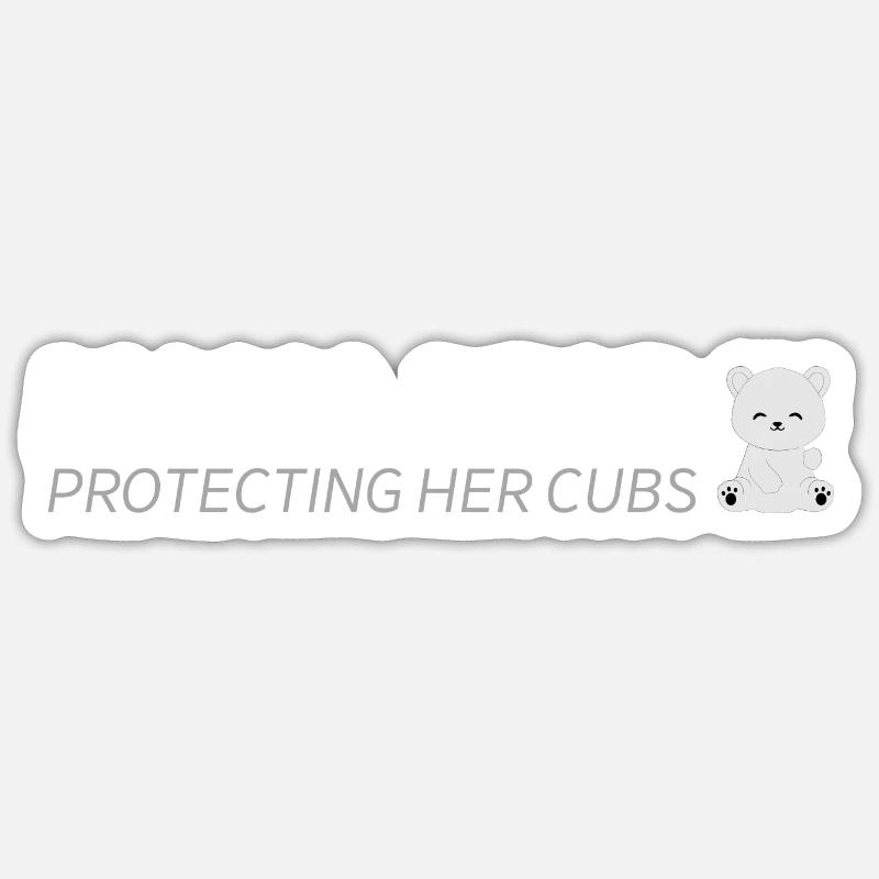 Mama Bear protecting her cubs - Sticker Größe S (10 x 10 cm) - Mattweiß