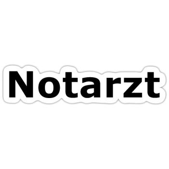 Notarzt - Sticker Größe S (10 x 10 cm) - Mattweiß - Vorne