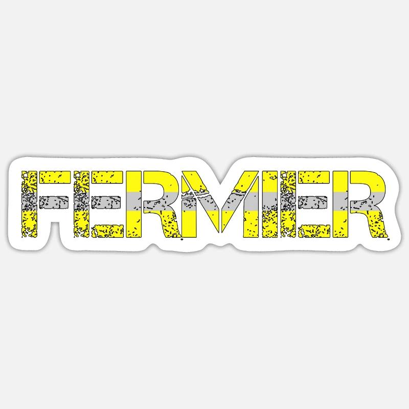 Fermier Gillet jaune - Sticker taille S (10 x 10 cm) - blanc mat