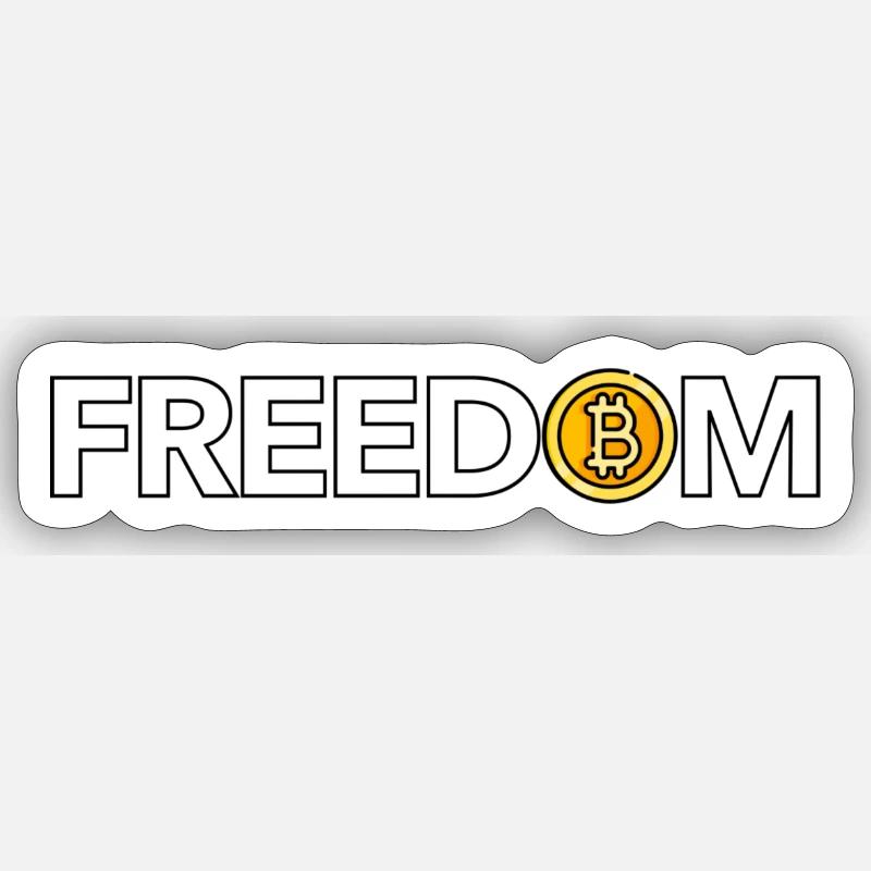 Bitcoin = Liberté (blanc) - Sticker taille S (10 x 10 cm) - blanc mat