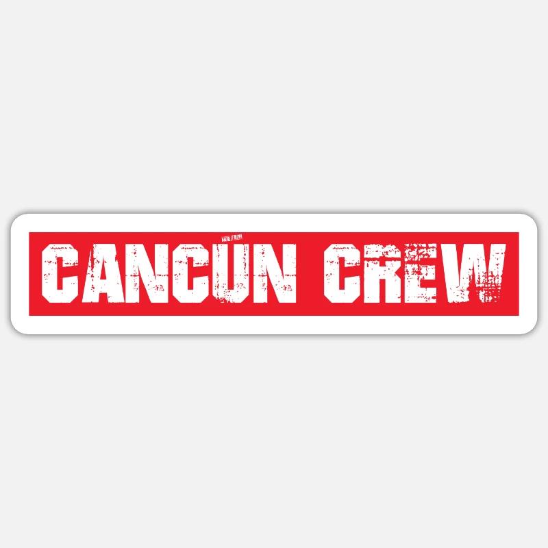 Cancun Crew - Sticker Größe S (10 x 10 cm) - Mattweiß