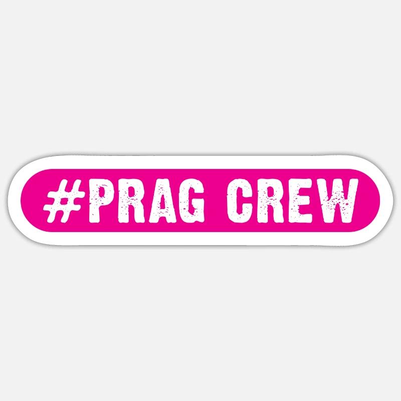 Prag Crew - Sticker Größe S (10 x 10 cm) - Mattweiß