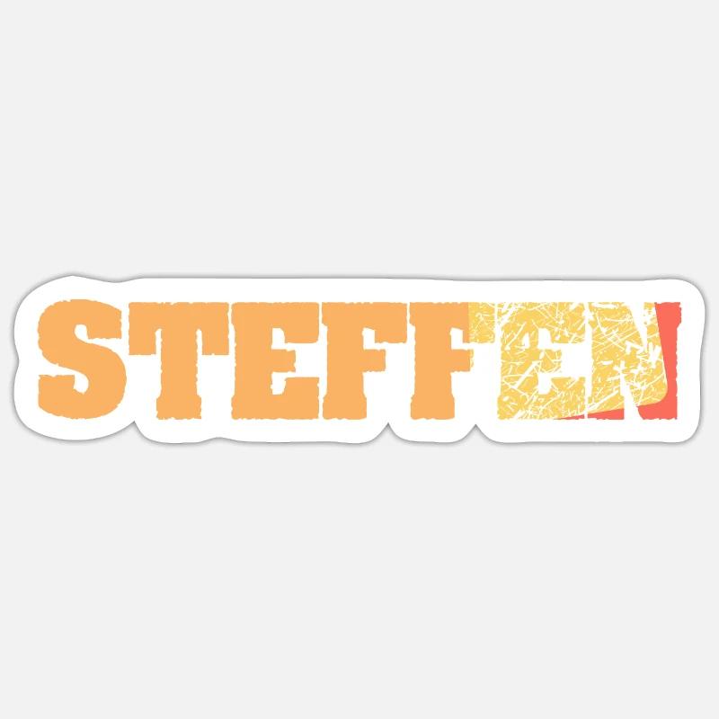 Idée cadeau Steffen - Sticker taille S (10 x 10 cm) - blanc mat