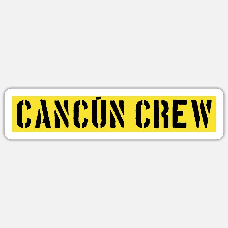 Cancun Crew - Sticker Größe S (10 x 10 cm) - Mattweiß