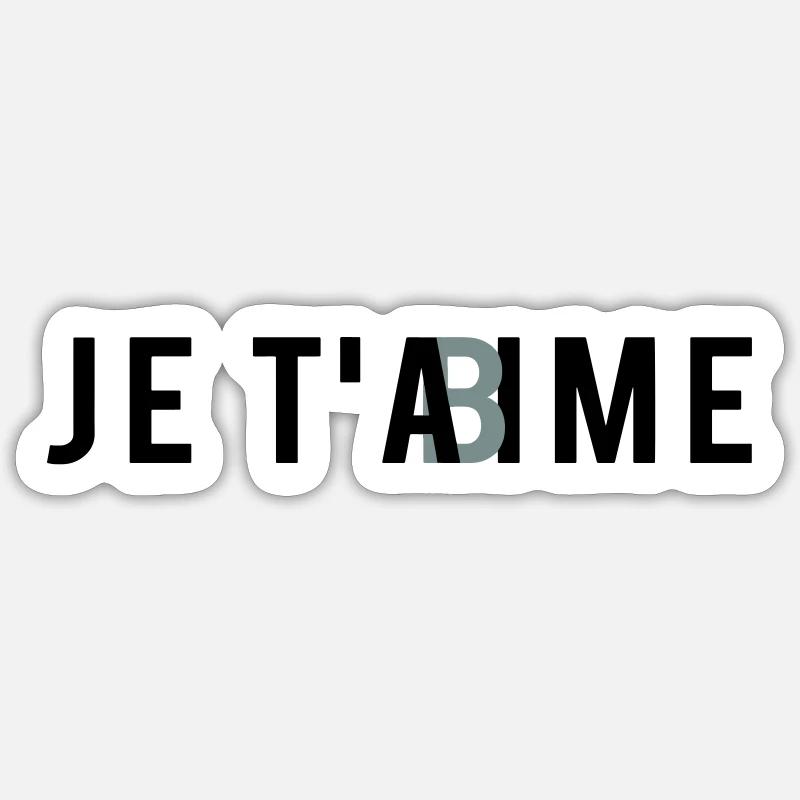 JE T'AbIME - Sticker taille S (10 x 10 cm) - blanc mat