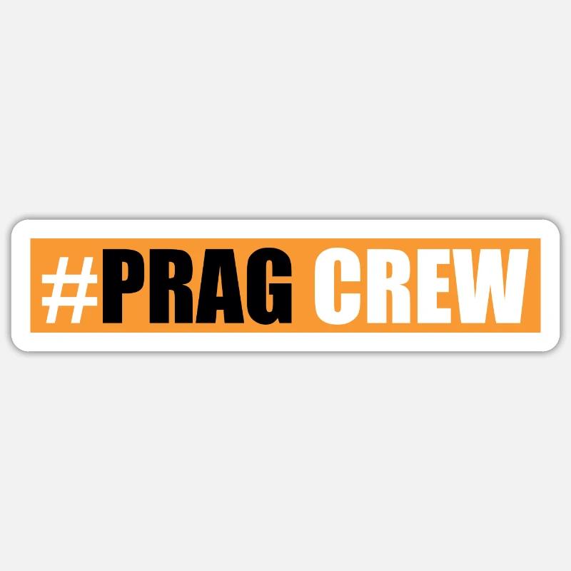 Prag Crew - Sticker Größe S (10 x 10 cm) - Mattweiß